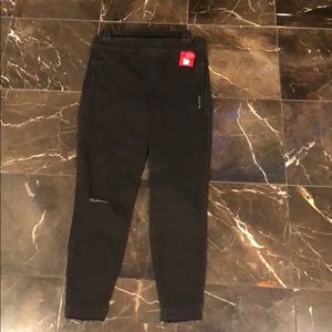 Distress denim legging-vint